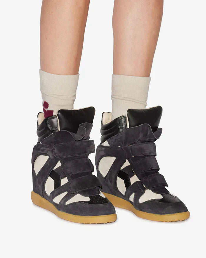 Bekett suede calfskin leather wedge sneakers
