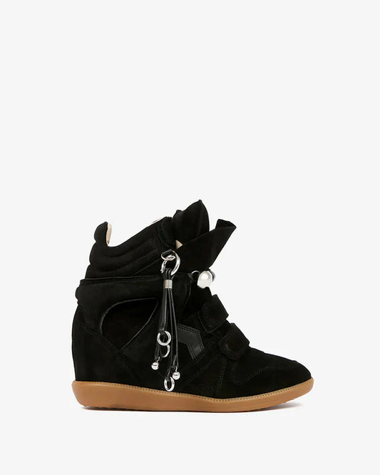 Bekett studded leather wedge sneakers