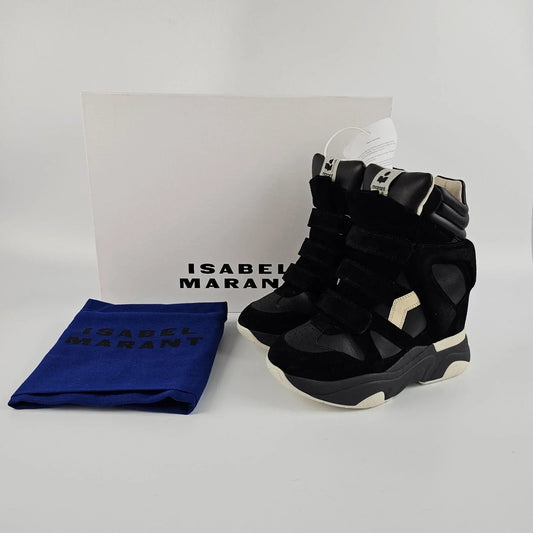 Isabel Marant Balskee Black Suede Sneakers New & Authentic