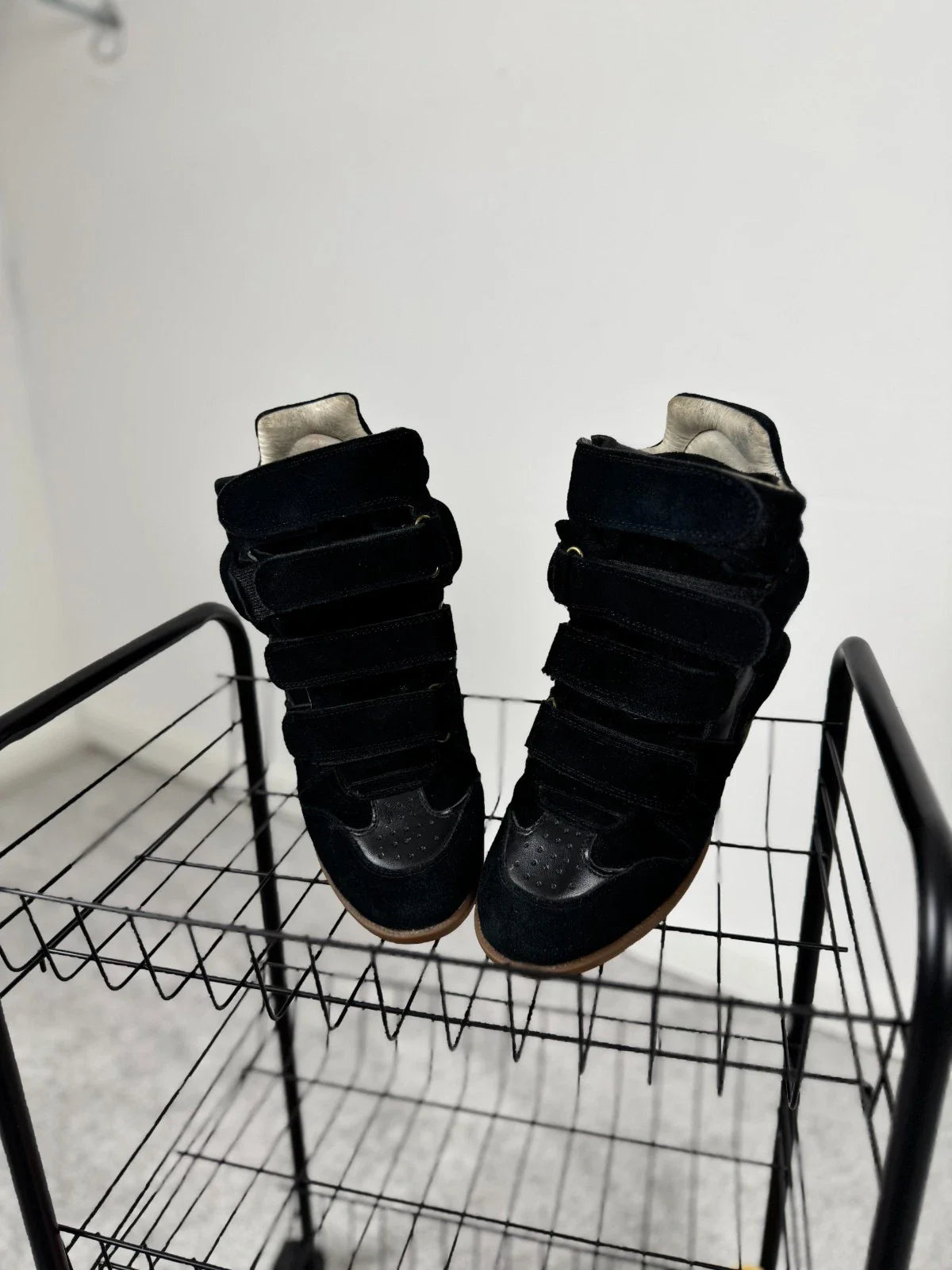 Isabel Marantz Bekett Sneakers Shoes Black Suede Wedge Black