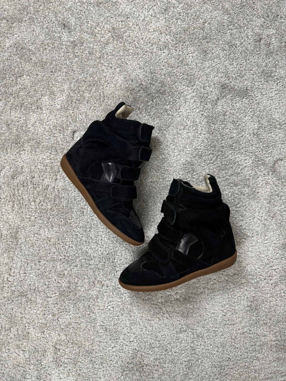 Isabel Marantz Bekett Sneakers Shoes Black Suede Wedge Black