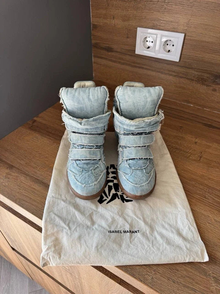 Isabel Marantz Sneakers Shoes Black Suede & Gold