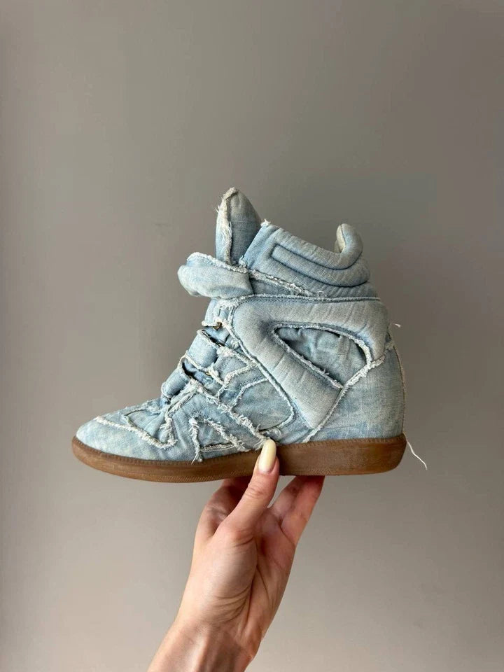 Isabel Marantz Sneakers Shoes Black Suede & Gold